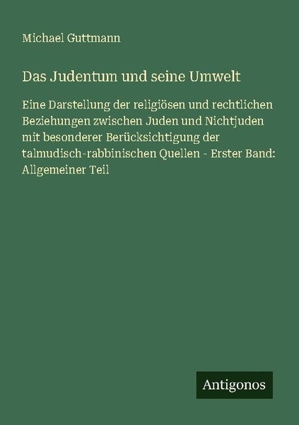 Das Judentum Und Seine Umwelt Michael Guttmann-image