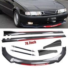 For Saab 2003-2007 Front Bumper Lip Spoiler Body Kit Carbon Fiber Side Skirt