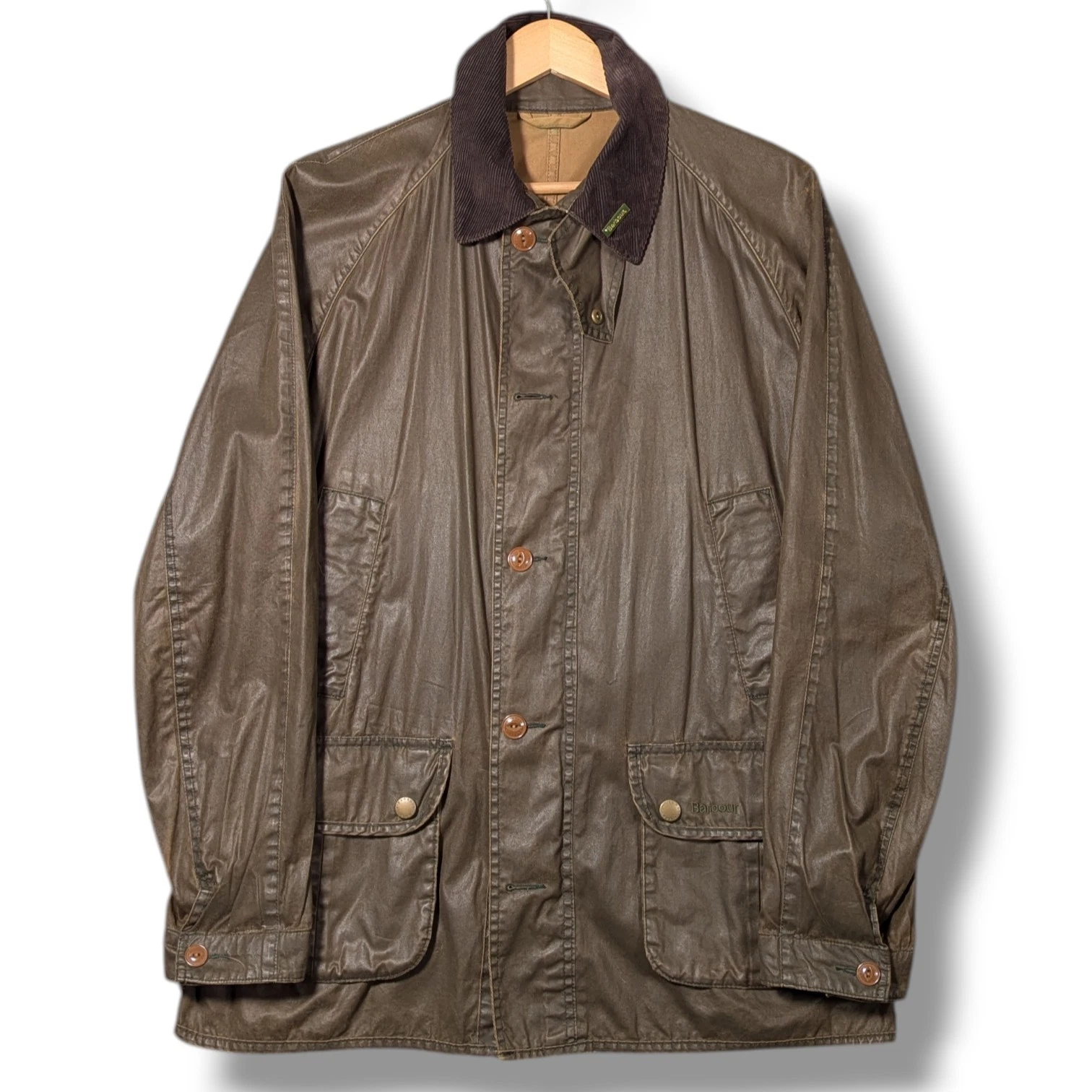 Barbour Grassdale Wax Jacket Mens Medium Green Lightweight Waxed Cotton Coat