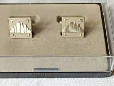 Manschettenknöpfe Silber 835 mit Stadtsilhou...