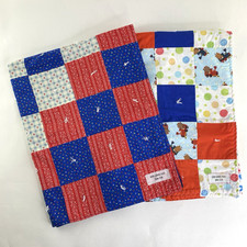 Patchwork Hand-Quilted Bible Verse Baby Quilts Blankets Lot of 2 38.5" x 30"