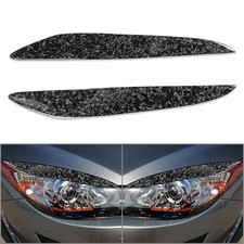 Headlight Eyebrow Eyelid Cover Forged Pattern Black For Mazda 3 Bl 2009-2013