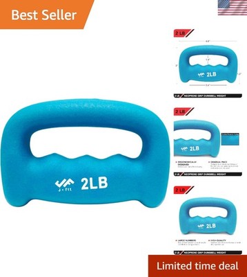 Neoprene D Grip Dumbbells - Ergonomic 2LB Single weight for All Fitness Levels