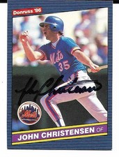1986 Donruss Baseball #360 John Christensen Signed Autograph (no COA) NY METS RC