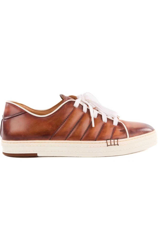 BERLUTI BROWN MEN'S LEATHER SNEAKERS UK 8.5 EU 42.5 US 9.5