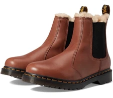 Dr. Martens LEONORE 2976 Women's Faux Fur Lined Chelsea Boots - Brown - US 7