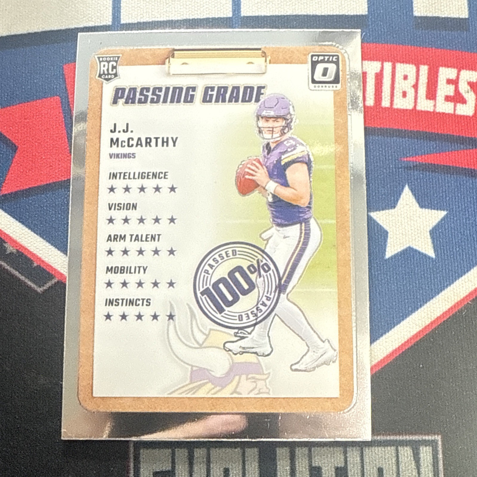 2024 Optic JJ McCarthy Passing Grade, #6, Minnesota Vikings (A52)