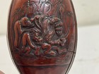 Antique Carved Coco de Mer Half Nut Box Vase Seychelles Sailor Scrimshaw Art