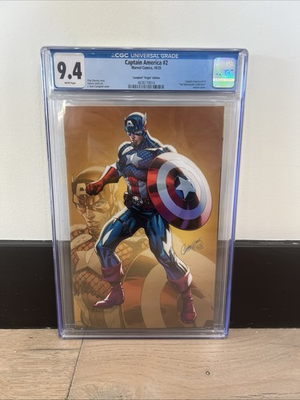 #ad Captain America #2 J. Scott Campbell 1:100 Virgin Incentive Cover CGC 9.4 NM $199.99