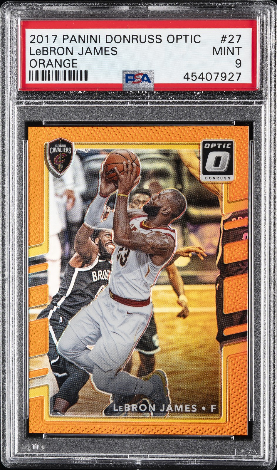 2017 PANINI DONRUSS OPTIC ORANGE #27 LEBRON JAMES #/199 PSA 9