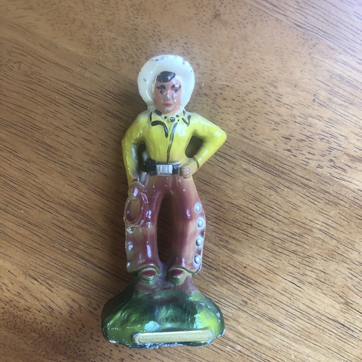 ドイツ　1940-50年代　ビンテージ　カウボーイ フィギュア Antique Cowboy Toy Figure Cast Metal 1940s 50s Hat OLD WEST HOP