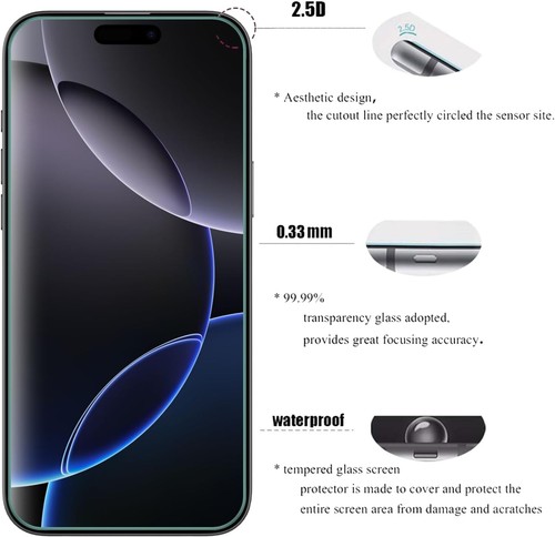 Coque 3 en 1 + Vitre de Protection pour iPhone 16 Pro / 16 Pro Max MagSafe Film Blindé Lentille - Photo 5/7