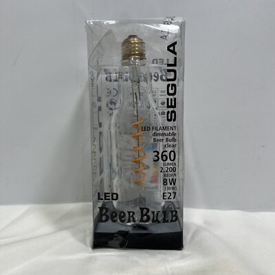 Segula LED Beer Bulb, Clear. E27, 8W, 2200K, Dimmable, 360 Lumen | eBay