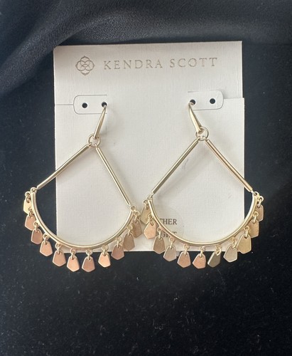 Kendra Scott Sydney Drop Earrings Gold/ Feather Weight - Picture 2 of 3