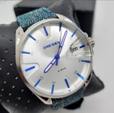 Diesel DZ1891 Denim MS9 Silver Dial Men's Watch With Date