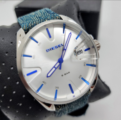 Diesel DZ1891 Denim MS9 Silver Dial Men's Watch With Date