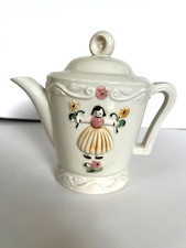 Vintage Ceramic Porcelier Teapot Dutch Girl Flowers Made in USA