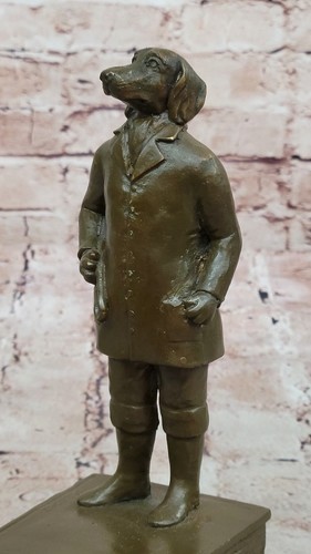 Signed Milo Man with Dog Head Bronze Statue Sculpture Surreal Art Figurine Gift - 第 6/10 張圖片