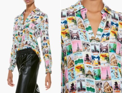 Alice + Olivia Willa Wanderlust Postcard Blouse Small