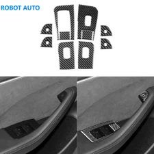 10x For Tesla Model 3 Highland 2023+ Real Carbon Fiber Window Lift Switch Panel