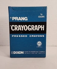 Vintage Prang Crayograph Pressed Crayons 16 Colors Dixon Ticonderoga Made in USA