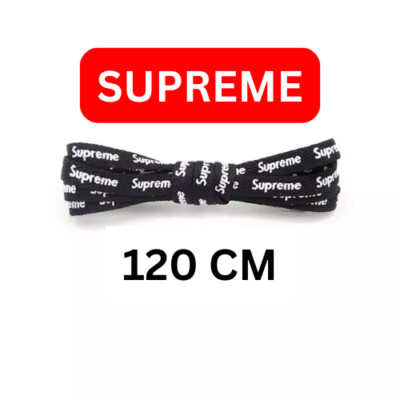 Supreme Flat Shoe Laces Pair Black Unisex Men Women Premium AF1 8mm X 120cm
