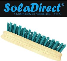 1x Large Traditional Floor Scrubbing Brushes Green Hard Bristle Wooden Handle 1G