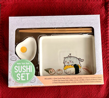 3 piece children's Sushi set anime cat theme Trendy Kawaii style NIB