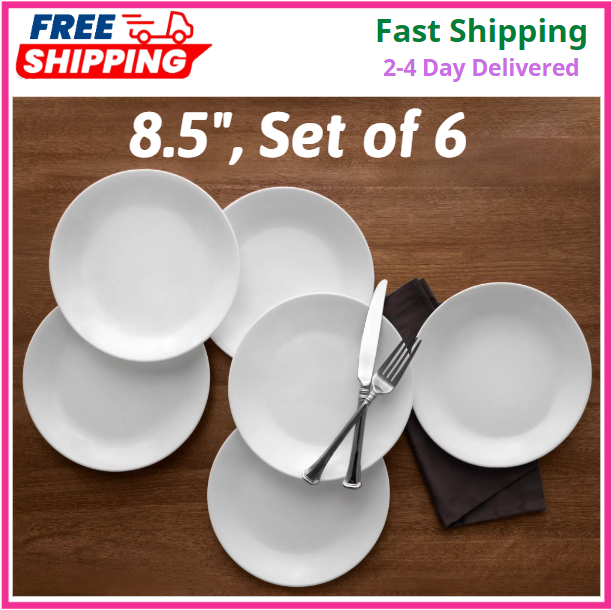 Corelle Classic Winter Frost White Lunch Plate, Set of