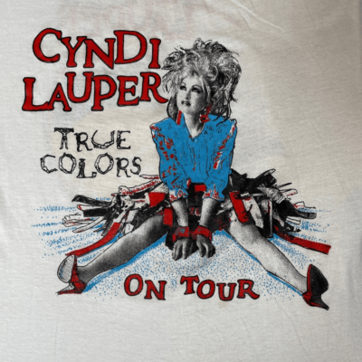 Vintage 1987 Cyndi Laufer True Colors Tour T-Shirt | 2-sided | L