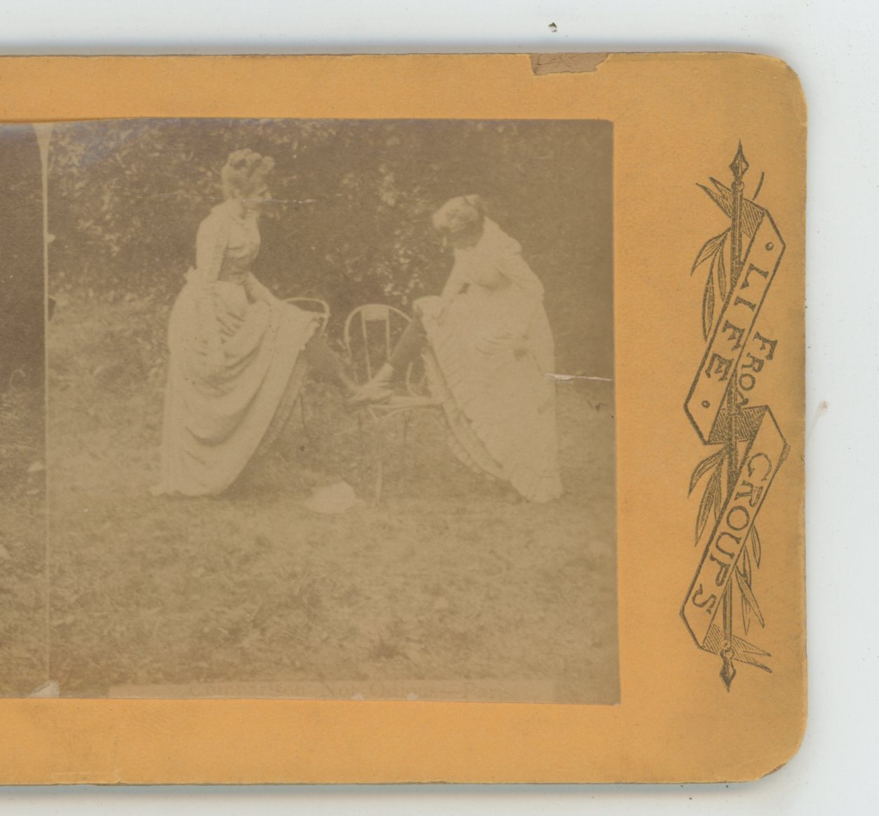 Two Women Comparing Fashion Genre Stereoview