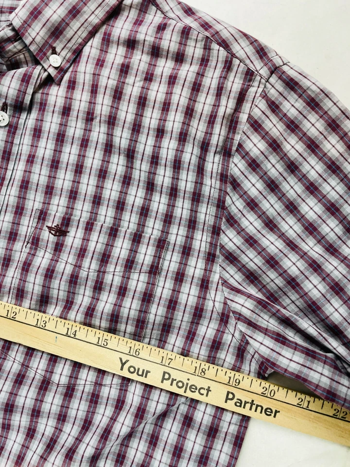 DOCKERS Shirt Men's Size S Gray Purple Plaid Classic Fit Button Down Long Sleeve - Image 4 of 4