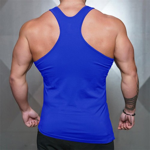 Men's Muscle Fitness High Quality Bodybuilding Undershirts Gym Workout Tank Top - Picture 6 of 14
