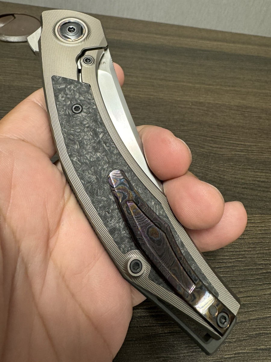 CKF Ablya Custom Knife Factory Bronze Titanium Carbon Fiber