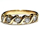 14k yellow gold 1.25ct S Bar round diamond anniversary wedding band ring 6.1g — photo 4
