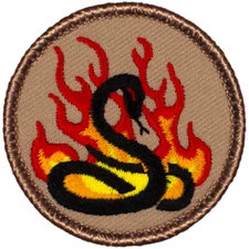 Flaming Black Mamba Patrol Patch - 2" Round Embroidered Patch