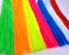 RUBBER SILI LEGS - 7 FLUORESCENT COLORS - GLITTER - Fly Tying Material - 50 Pc.
