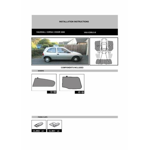 Parasole per Opel Corsa 3 porte anno 92-00, pannelli posteriori + lunotto - Foto 6 di 11