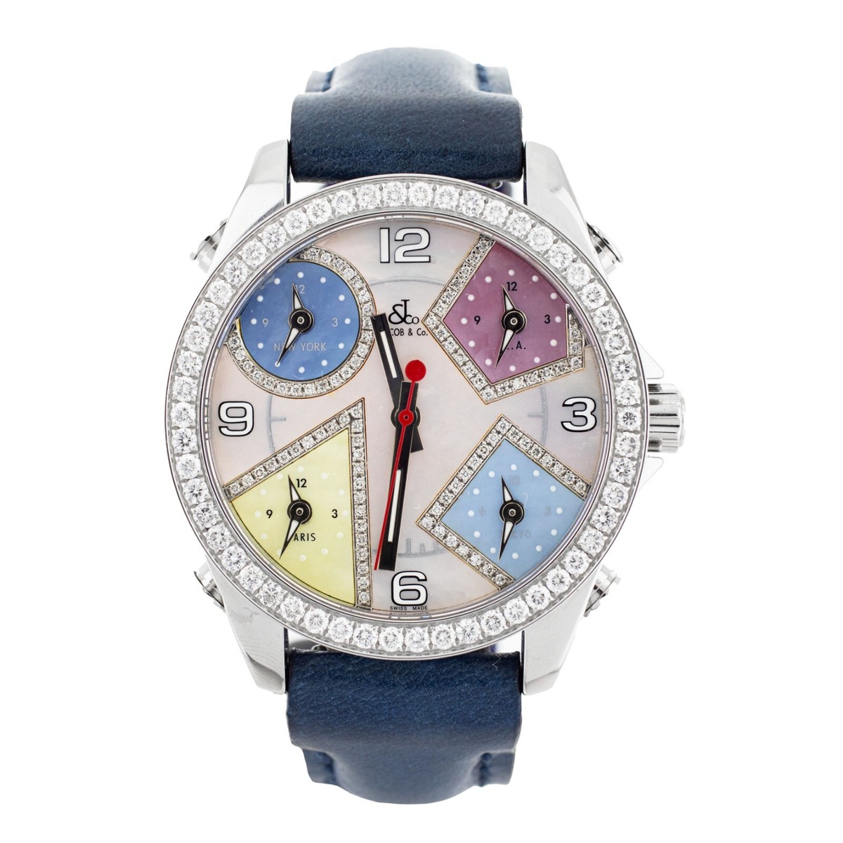 Jacob & Co. Five Time Zone Stainless Steel MOP Dial 40mm