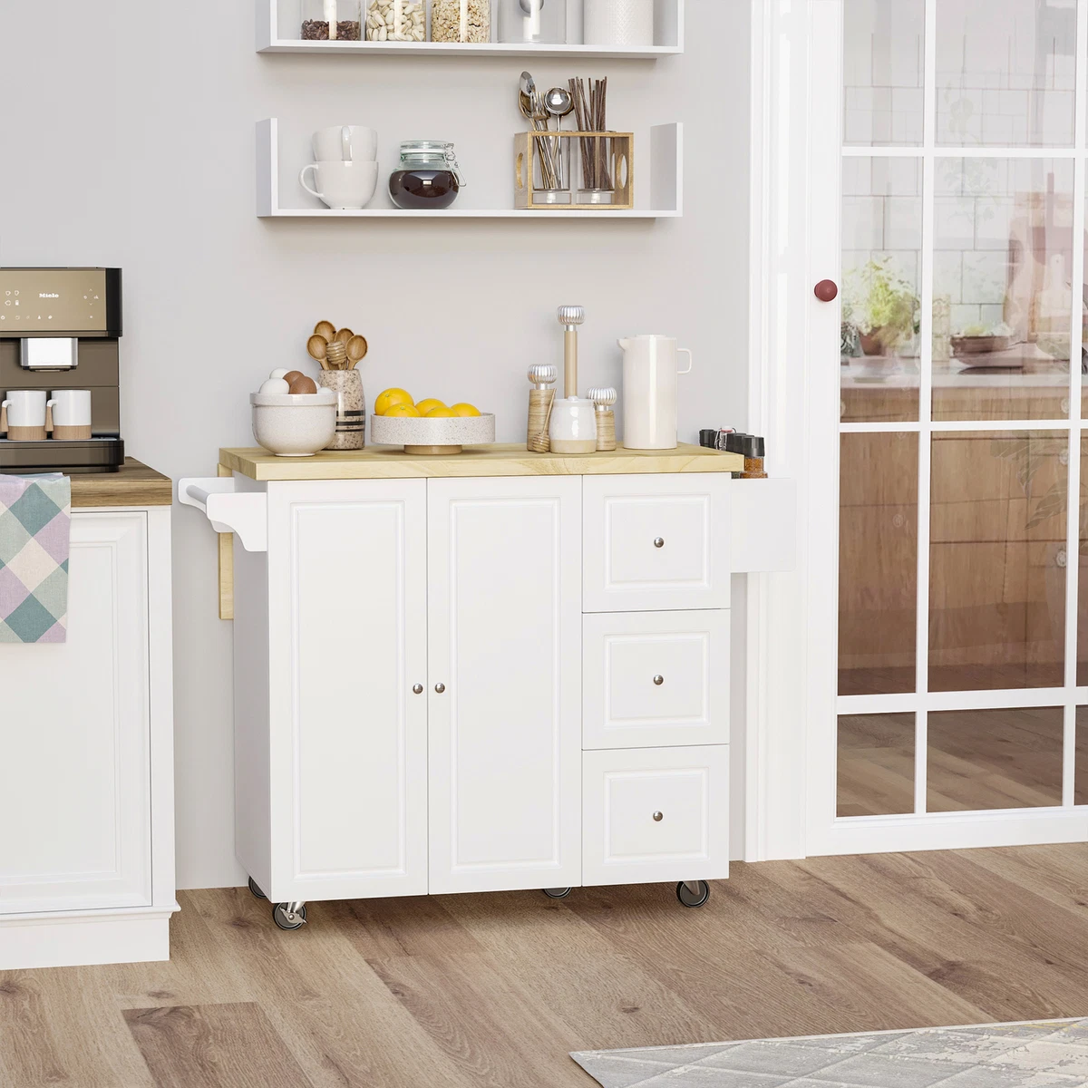 Small kitchen island online on wheels with seating
