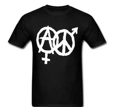 Anarchy male female anarchist revolution anti-capitolism graphic Tee t-shirt