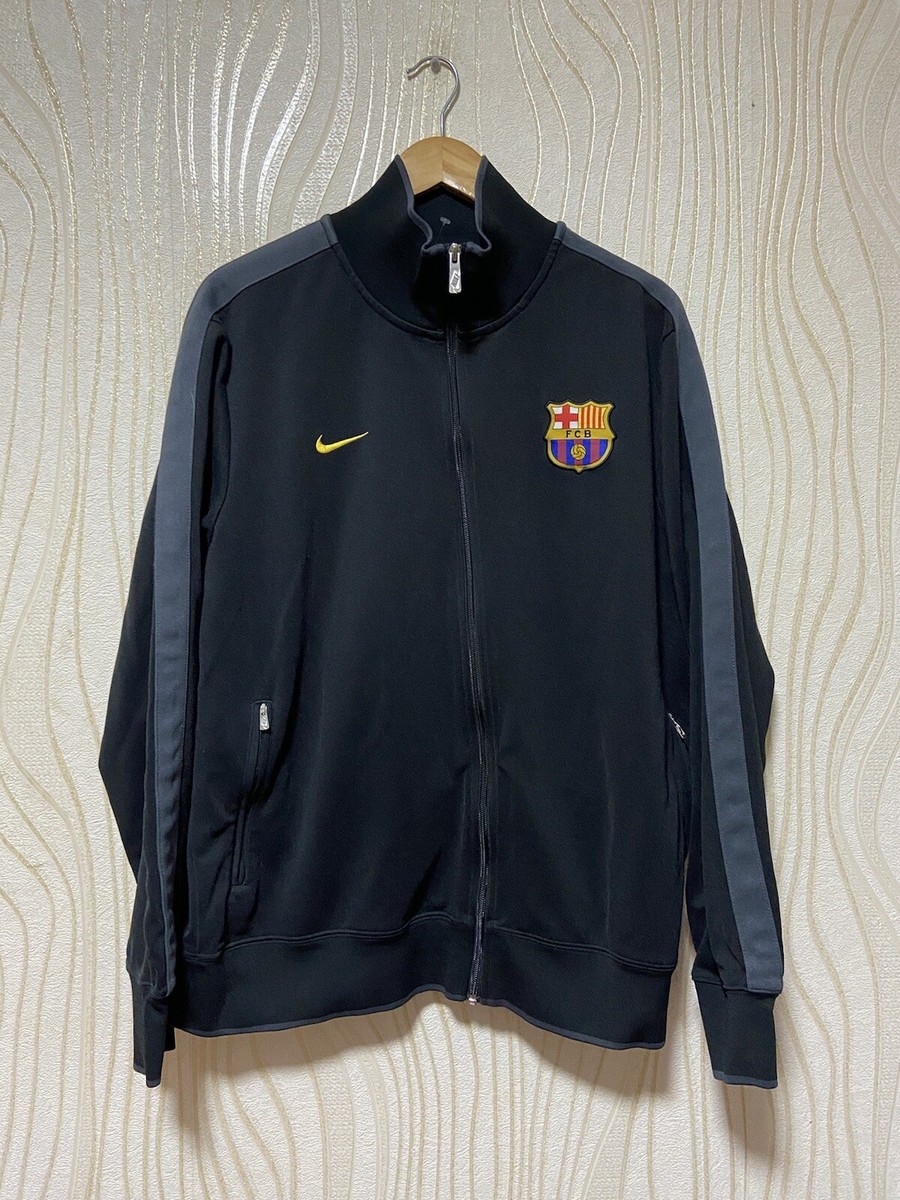 BARCELONA N98 FOOTBALL SOCCER TRACK TOP JACKET sz XXL MEN BLACK | eBay