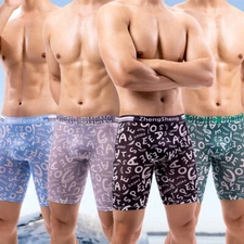 Men Stretchy Panties Underwear Sports Long Boxer Shorts Underpants SwimwearL-5XL