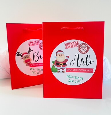 Personalised Christmas Eve Gift Bag Box Xmas Favour Secret Santa  Present UK
