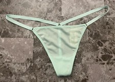 NWT VICTORIA'S SECRET O/S AQUA GOLD CHARM SMOOTH VINTAGE RARE V STRING PANTIES