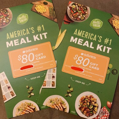 Hello Fresh: (2x) $80 Gift Card plus Free Shipping | eBay