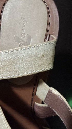 $250 7 For All Mankind Beige Hartford Platform Shoes Sandals Heels ~ 10 M3020 - Picture 12 of 12