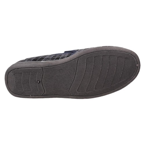 Rosebank Jack Herren Slipper Slip On Velours Twin Gusset Schwarz Navy - 第 21/22 張圖片