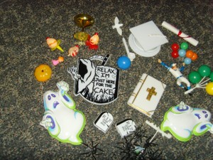 Lot Of Assorted Cake Decorations Novelty Clowns Holiday Over The