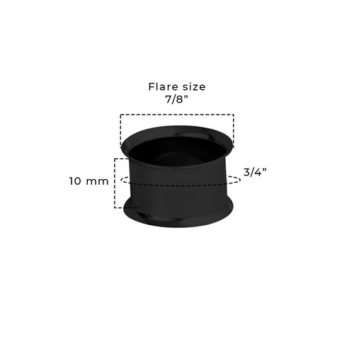Pair of Surgical Steel PVD Black Double Flare Ear Tunnels Earlets Gauges Plugs - Picture 67 of 108